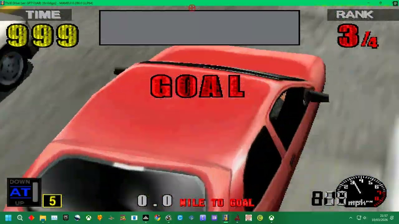 MAME 287 = KONAMI THRILL DRIVE 1 JAPAN ROM- COMPACT RED CAR -  JAPAN COURSE - 4K UK ARCADES 2026