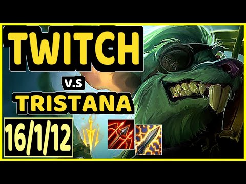 COMP (TWITCH) vs TRISTANA - 16/1/12 KDA BOTTOM ADC CHALLENGER GAMEPLAY - EUW