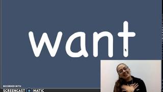 "want" Sight Word Song