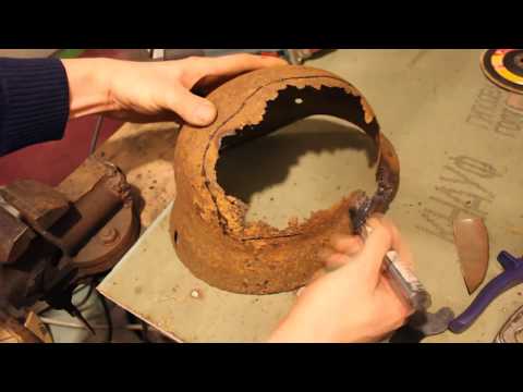 M40 Luftwaffe Stahlhelm restoration: from rusted rotten to solid metal and RAL paint in 10 min