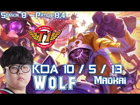 SKT T1 Wolf MAOKAI vs GRAGAS Top - Patch 8.4 KR Ranked