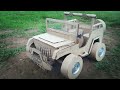 How To Make Jeep From Using Cardboard Cardboard Jeep Cardboard Car Warangler Jeep