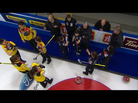 #wwcc2016 Low battery? Fujisawa (JPN)'s rock causes lengthy technical timeouts vs Kim (KOR)