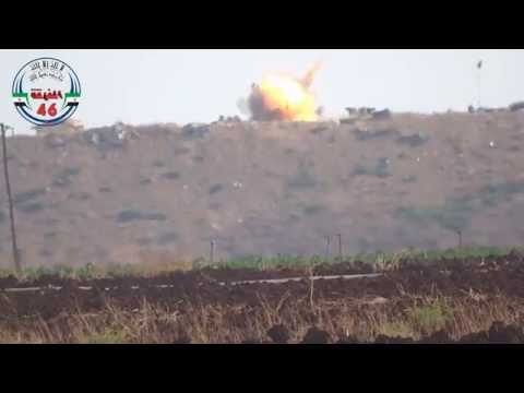 استهداف وتدمير مدفع 57 لقوات النظام في جبهة تل عثمان في ريف حماة بواسطة صاروخ تاو من قبل الفرقة 46