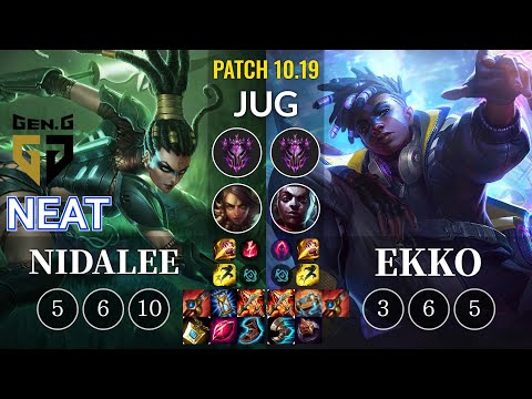 GEN Neat Nidalee vs Ekko Jungle - KR Patch 10.19