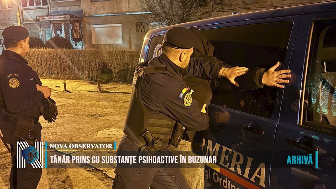 Tânăr prins cu substanțe psihoactive în buzunar