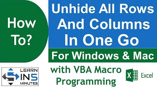 How to unhide all rows and columns in one go using VBA in Excel