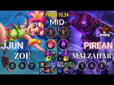 GRF jjun Zoe vs SG Pirean Malzahar Mid - KR Patch 10.24
