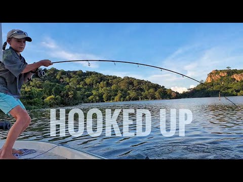 Hooked up to a Big Predatory Tiger Fish at Sunset! (Zimbabwe)