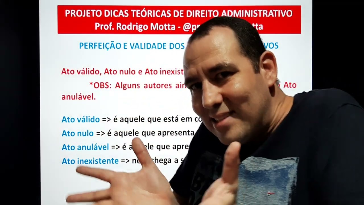 Perfeição, validade e eficácia nos atos administrativos - Prof. Rodrigo Motta