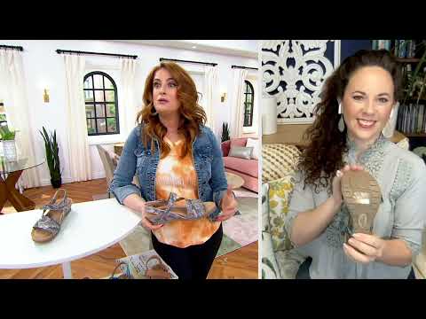 Earth Origins  Asymmetrical Strap Wedges - Poppy on QVC