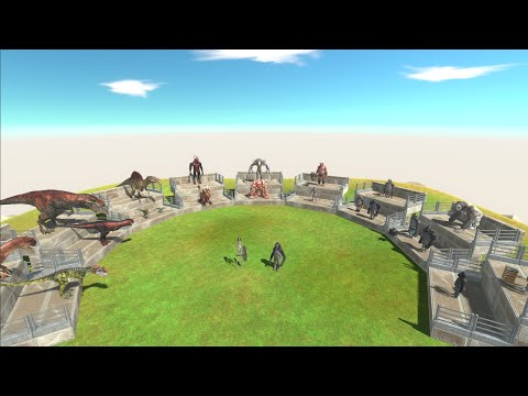 CARNIVORE DINOSAURS MUTANT PRIMATES TEAM vs INFERNALS animal revolt battle simulator ARBS