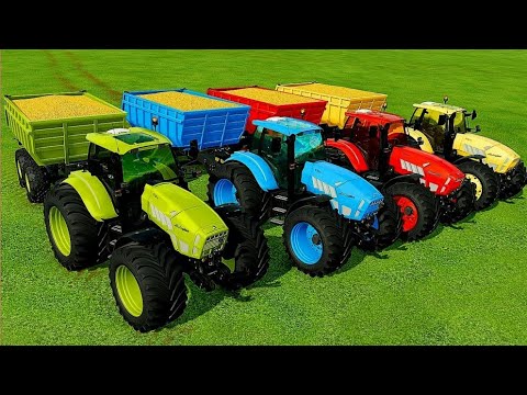 LOAD AND CUT GRASS BALES WITH COLORED OLD CASE TRACTORS - Farming Simulator 22