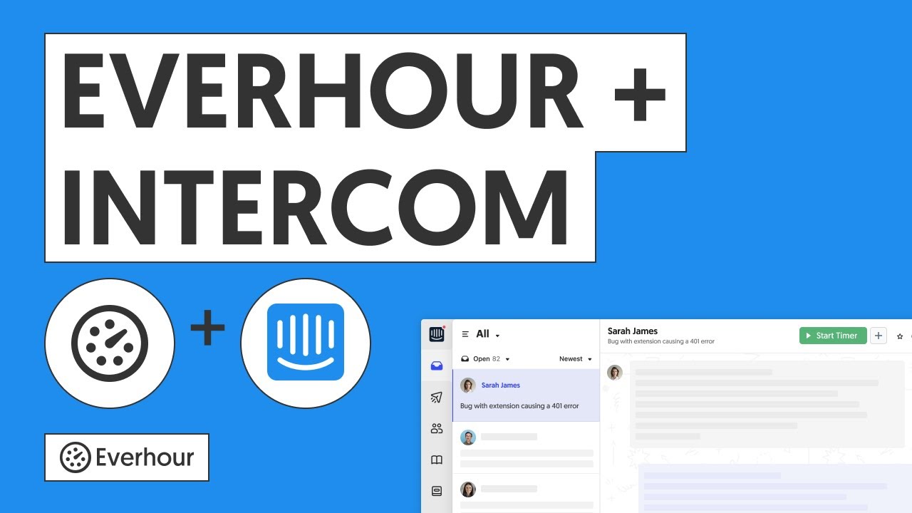 Intercom Tracking Intercom Time Tracking Integration — Everhour Video Tutorial