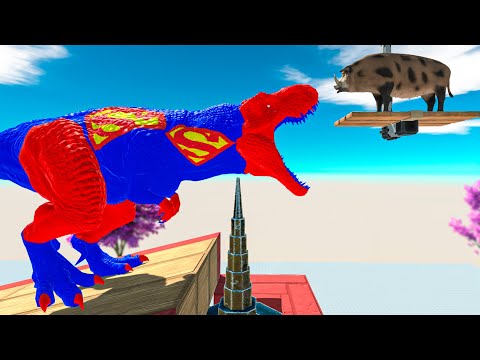 Catch the Pig above Deadly Spike - Animal Revolt Battle Simulator