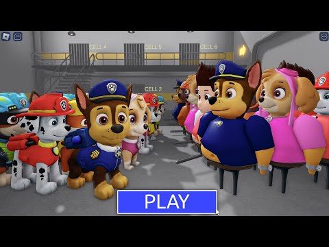 PAW PATROL Vs Barry PAW PATROL in BARRY'S PRISON RUN! New Scary Obby (#Roblox)
