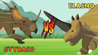 Styracosaurus vs Elasmotherium | Dinosaurs vs Ice Age Animals [S1] | Dino Animation