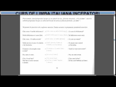 Învață Italiana Online Curs Incepatori  (tema+dictionar) - Lectia 8