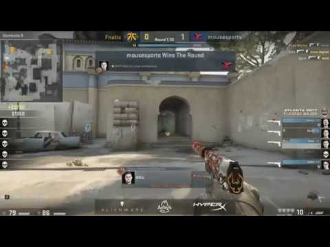 NiKo quad kill in the first pistol round | fnatic vs mousesports