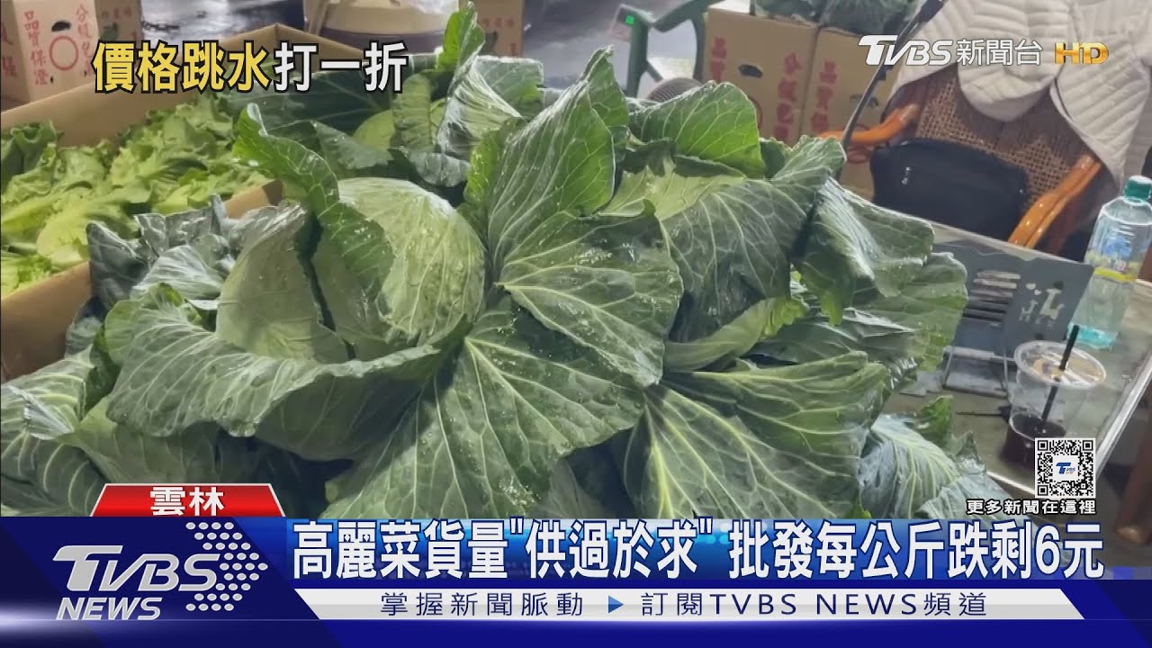 高麗菜貨量「供過於求」 市價每顆跌剩25元