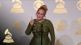 Adele in TV Radio Room After Winning Album, Record and Song of the Year | 59th GRAMMYs