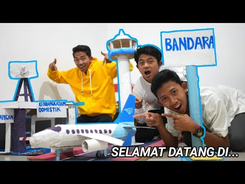 BIKIN PESAWAT DAN BANDARA, PESAWAT SEKECIL INI BISA TERBANG? KREASI KARDUS MINIATUR💙 | Mikael TubeHD