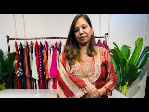 Premium Partywear Suits | Designer Suits | Shimmer Tissue  | Mul Chanderi suits