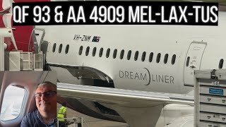 Qantas QF93 & AA 4909 Economy Flight Reviews - Melbourne to Tucson