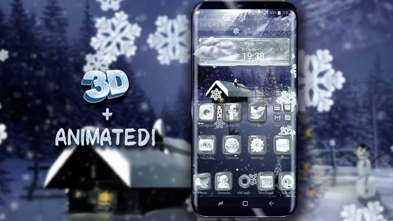Winter Snow 3D Launcher Theme