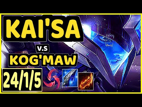 K1NG (KAI'SA) vs KOG'MAW - 24/1/5 KDA BOTTOM ADC CHALLENGER GAMEPLAY - OC
