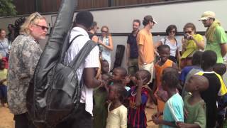 Wato (Mali/France) entertaining kids after Festival Du Sahel 2012