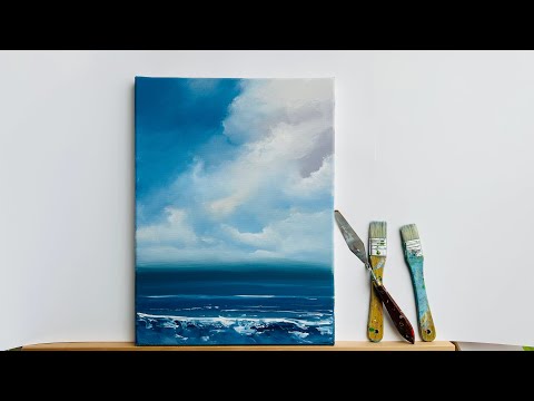 WOLKEN mit Acryl malen - als ANFÄNGER (Anleitung)