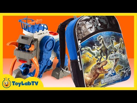 Imaginext Alpha Walker Toy & Jurassic World Backpack with Surprise Toys from ToyLabTV
