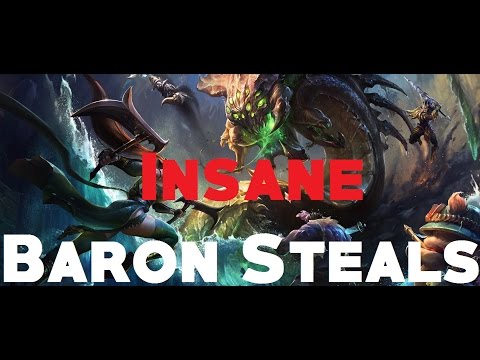 INSANE BARON STEALS - League of Legends