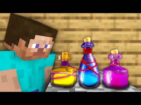 Crazy Cat - What MAGIC POTION to DRINK in Minecraft ? TRANSFORMATION !