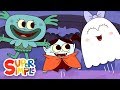 Five Little Monsters Jumping On The Bed | Kids Halloween Song | Super Simple Songs
