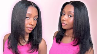 Natural Looking Yaki Straight Glueless Bob Wig 😍 | Ft. Unice Hair Amazon