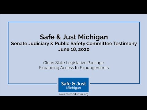 Clean Slate Legislation - Third Senate Judiciary & Public Safety Committee hearing 6.18.20