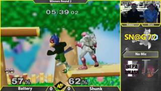 SN@AG 77 Melee: Battery (Falcon) Vs. Shunk (Falco) Winners Round 3