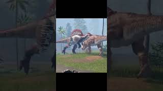 Spinosaurus vs.T-Rex fight looks different than I remembered ( fallen ashes ) #roblox #fallenashes
