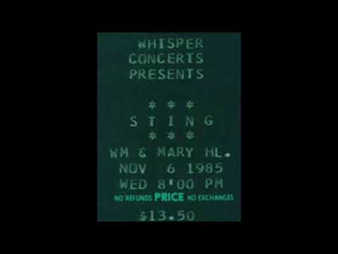 STING - Williamsburg, VA 06-11-1985 William & Mary Hall USA (MASTER TAPE)