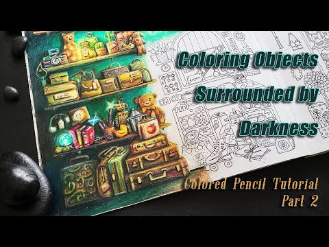 How to Color Objects in the Dark | Rooms of Wonder Part 2 | Colored Pencil Tutorial & Color Along