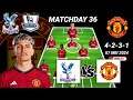 Manchester United Vs Crystal Palace | Man Utd Predicted Lineup Match 36