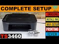 Canon Pixma TS3460 Setup Install Ink Connect To WiFi Canon Print App Setup Scanning Review