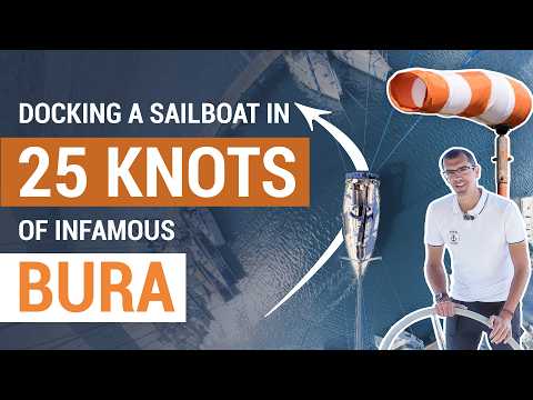 How to Dock a Sailboat in a 25kt STRONG Side Wind / Crosswind in Croatia