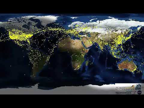 Timelapse of global air traffic