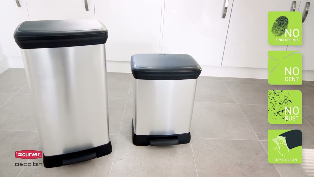 Curver 50 Litre Silver Deco Bin Dunelm