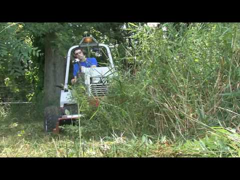 Ventrac destroys giant weeds - Extended