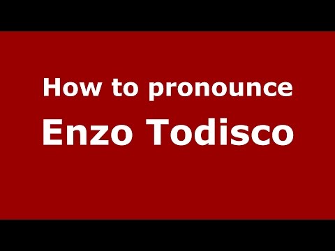 How to pronounce Enzo Todisco (Italian/Italy)  - PronounceNames.com