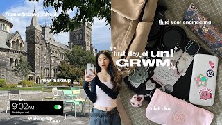 GRWM FIRST DAY OF UNI 𖦹｡🖇️°✩ 3rd junior year of engineering, uni vlog, flower knows makeup 🪷🧚🏻